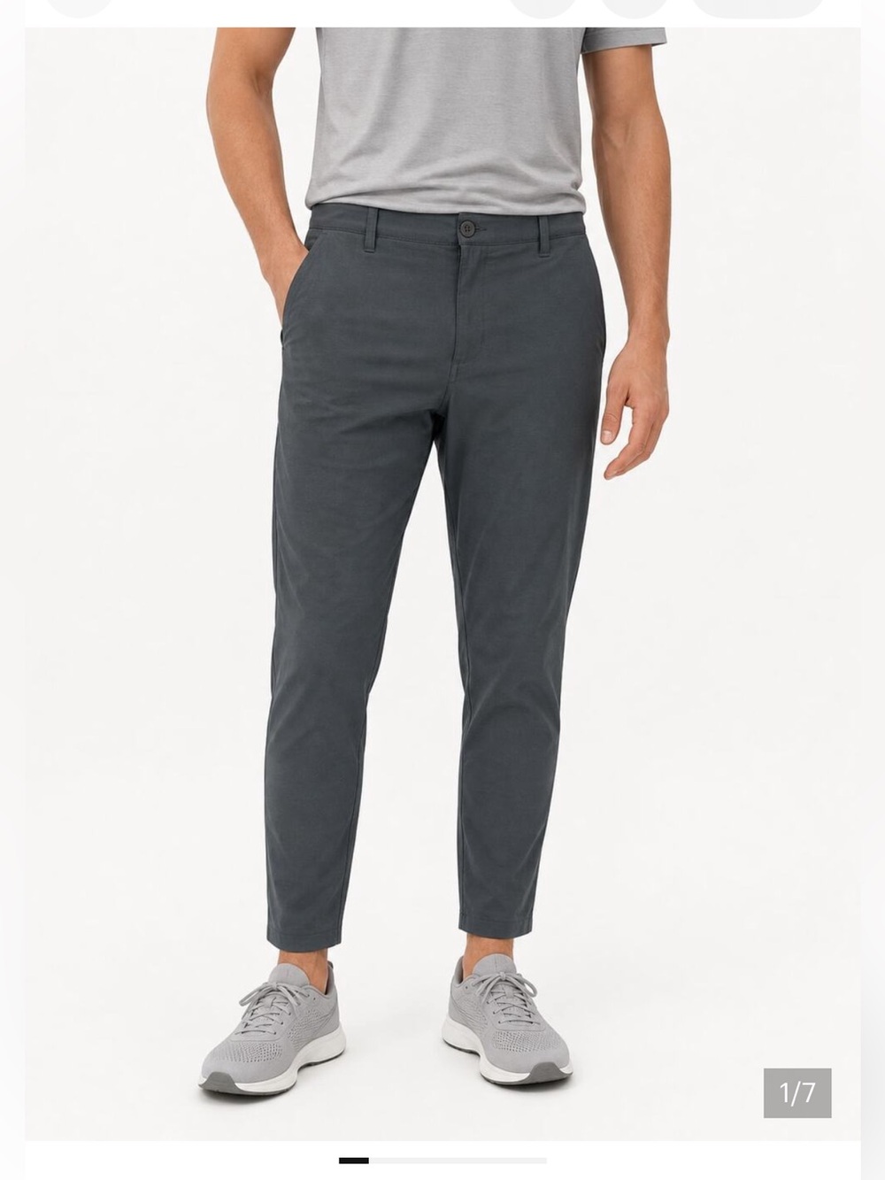 Vuori Men's Aim Pants Charcoal color and size 34